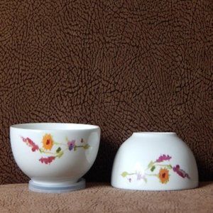222 FIFTH Thea Bone China Ice Cream Fruit Porcelain Bowl Set of Two New